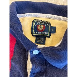 Y2K Chaps Ralph Lauren Shirt‎ Size Large Men's Multicolor Stripes Polo Vintage